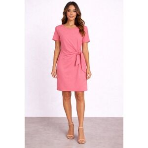 On 34th Azalea Pink Wrap Dress Size Large NWT Tie Waist Midi Short Sleeve